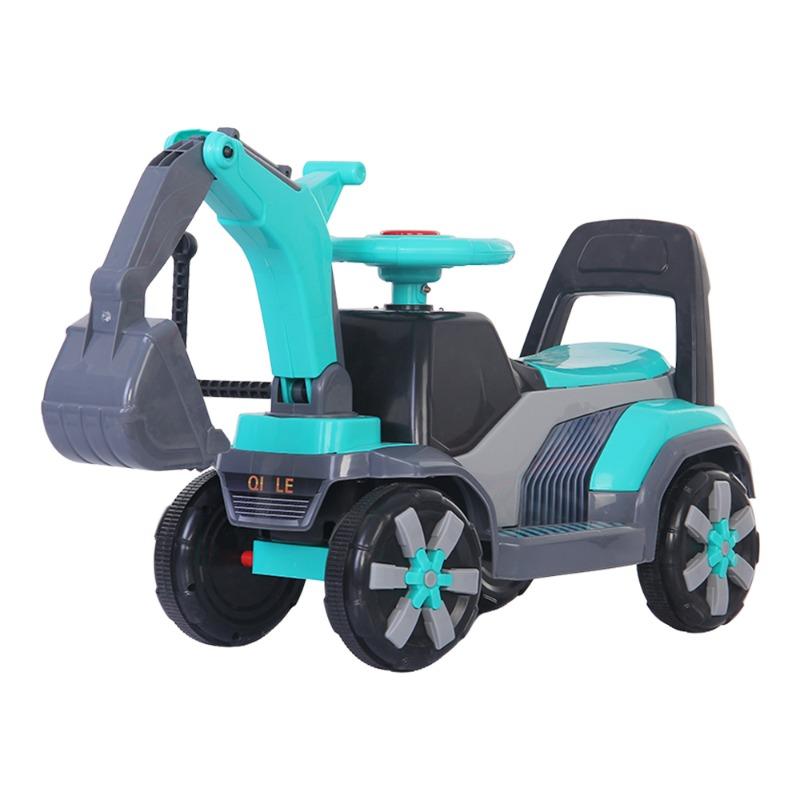 دراجة ركوب للأطفال مع حفارة كهربائية - لون أزرق