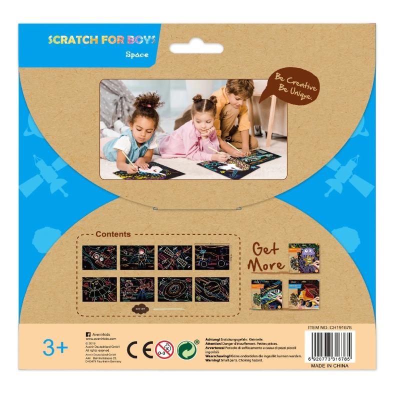 Avenir Scratch Art Kit 8 Pack - Space