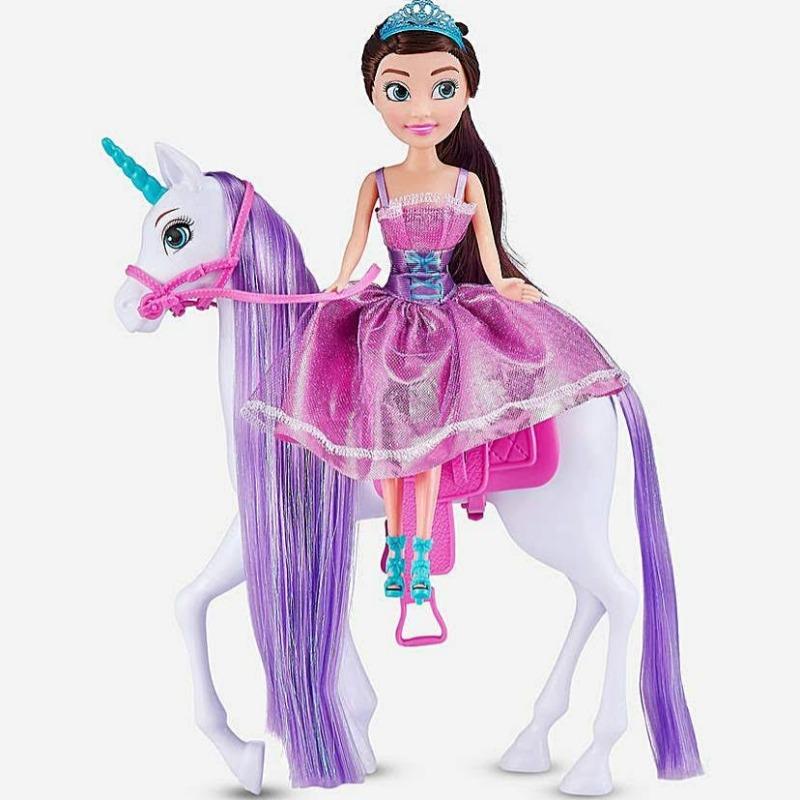 Sparkle Girlz Unicorn And Princess Doll With Carriage