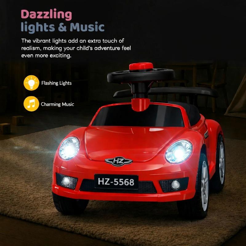 سيارة دفع صغيرة من ستار مارز مزودة بإضاءة وموسيقى باللون الأحمر