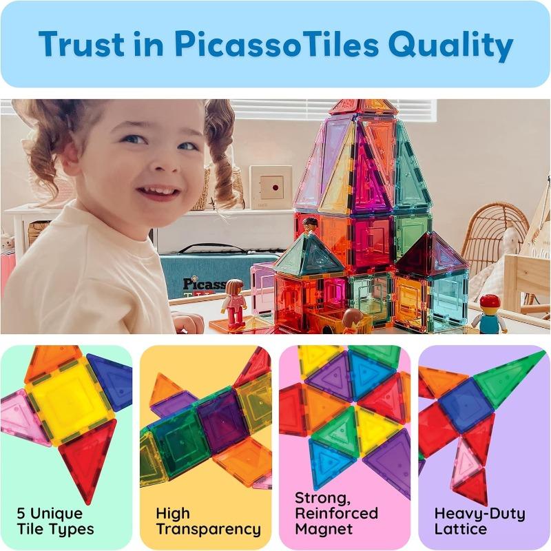 Picasso Magnetic Tiles Building Blocks Set – 60 Pieces