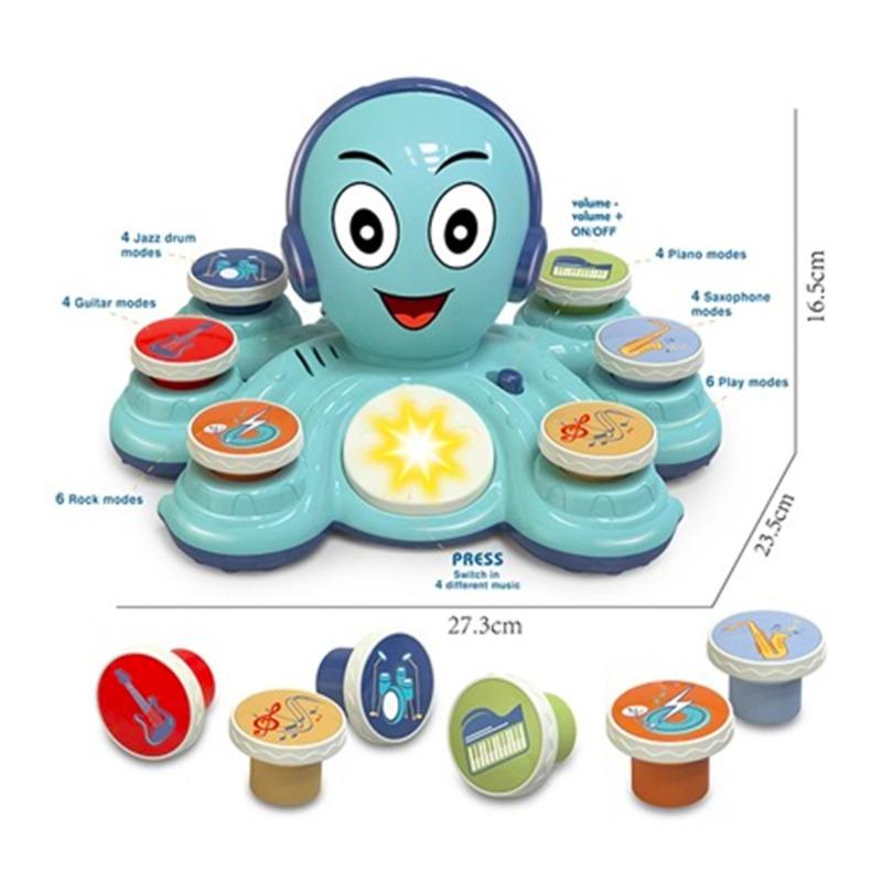 لعبة الاخطبوط التفاعلية الموسيقية لون أزرق