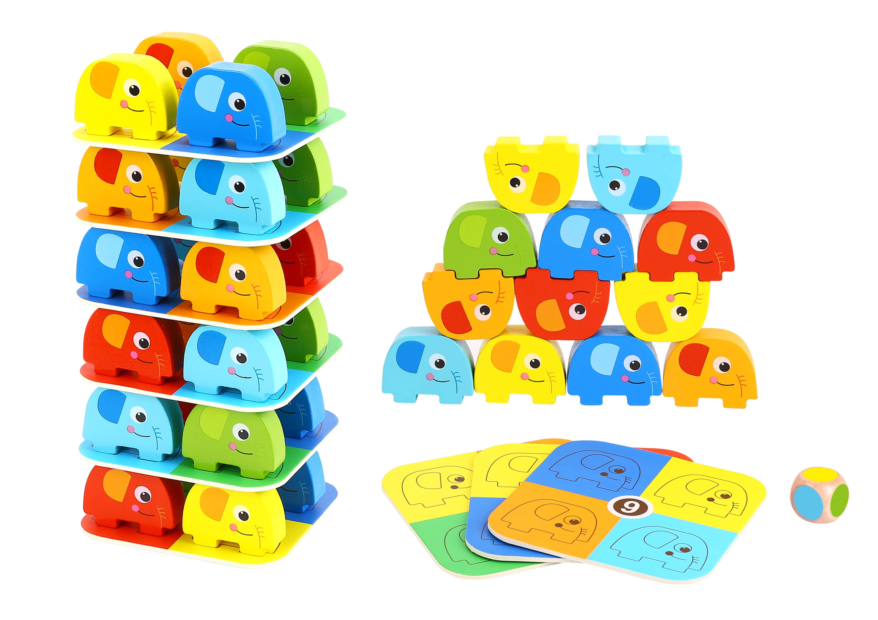 Tooky Toy Elephant Stacking Game - 46 Pcs