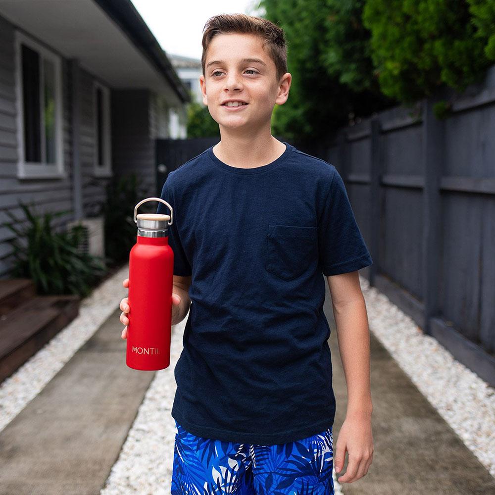 مونتيكو - مطارة مياه حافظة للحرارة لون أحمر 600 مل