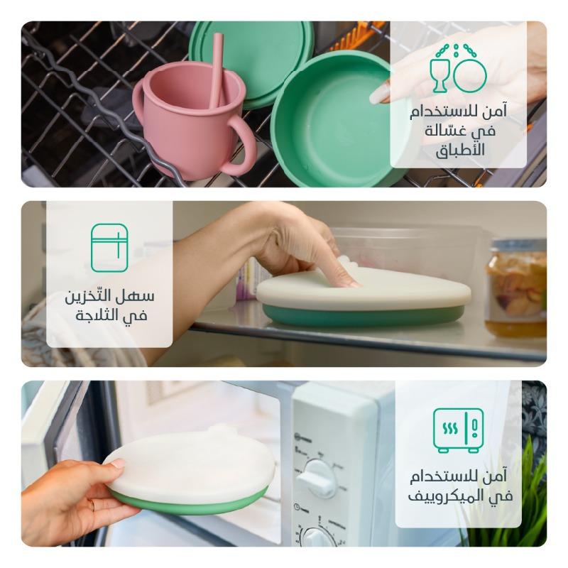 بيمبلي - مجموعة ادوات مائدة سيليكون 8 في 1 لون أخضر