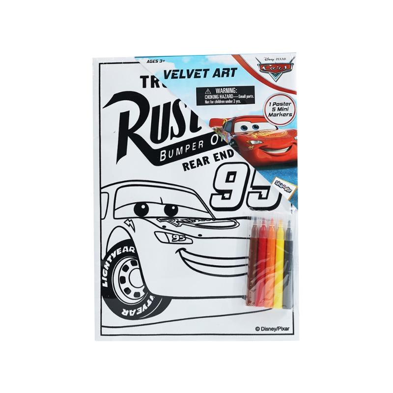 ديزني - كراسة تلوين فن السيارات المخملية مع علامات صغيرة