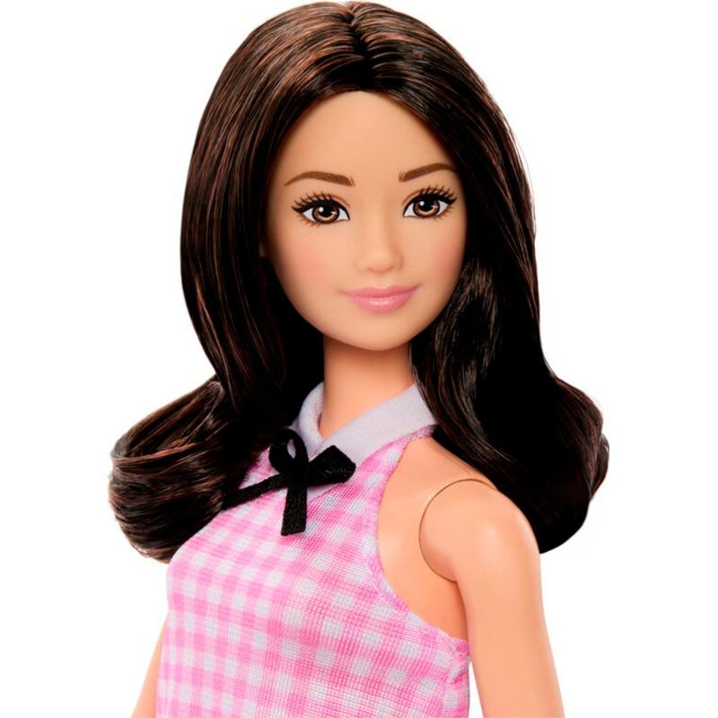 Barbie Fashionistas Doll with Black Hair and Pink Cotton Dress