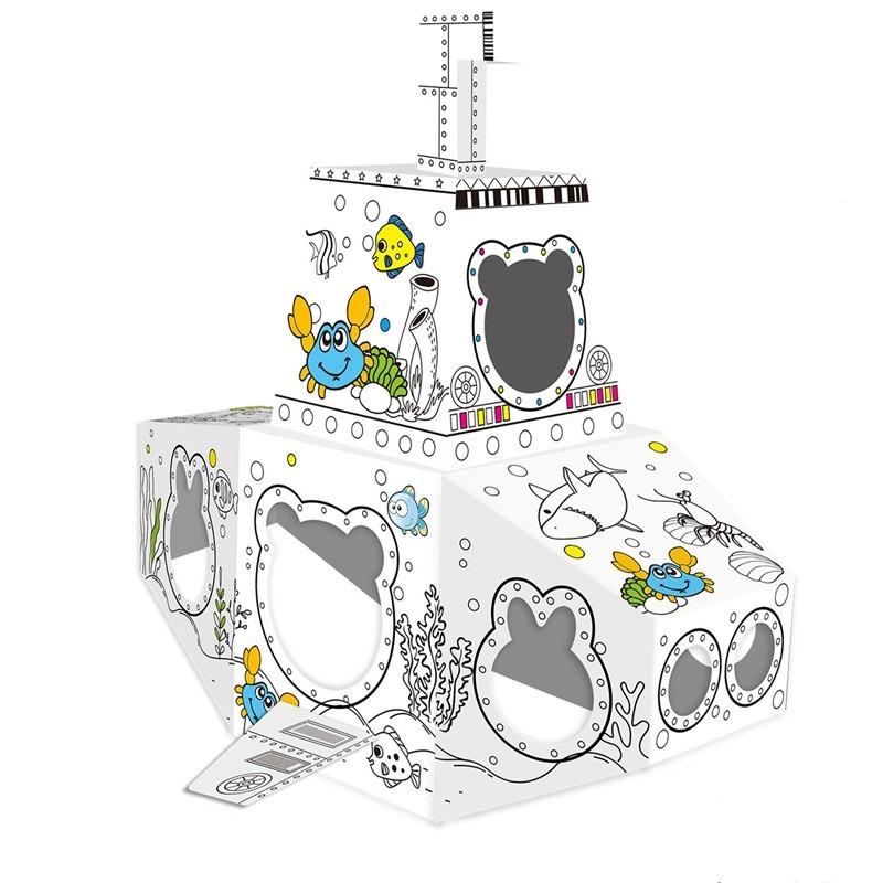 مجموعة تلوين الورق المقوى ثلاثي الأبعاد بتصميم الغواصة