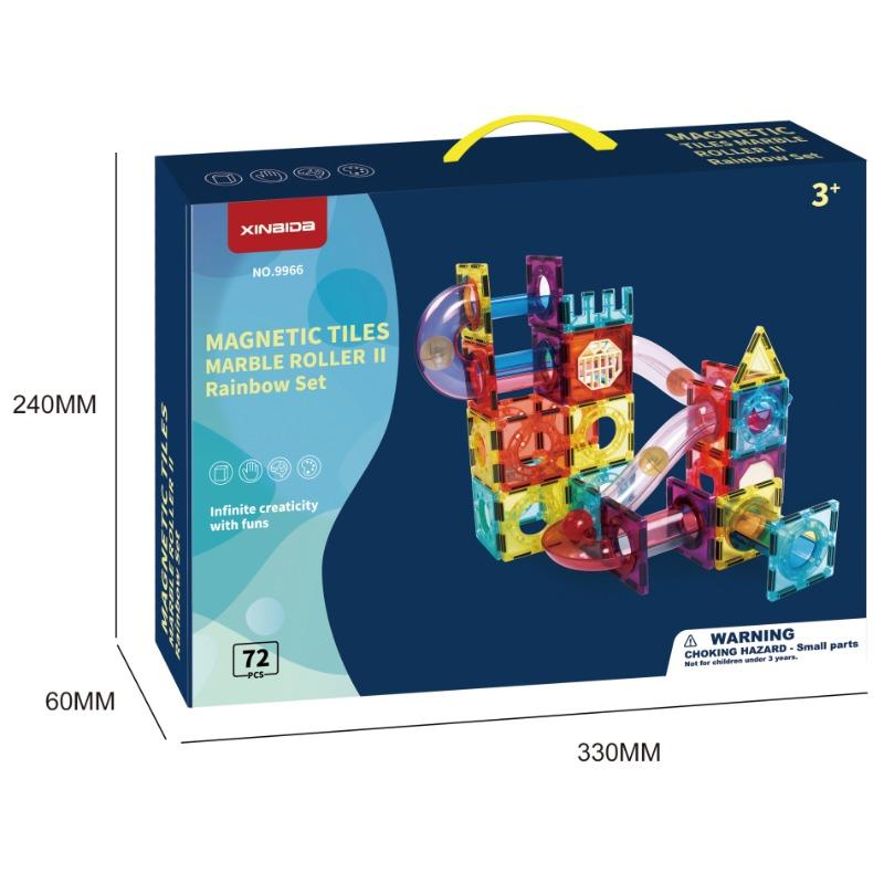 مجموعة كتل البناء المغناطيسية ماجنتك تايلز رينبو 72 قطعة