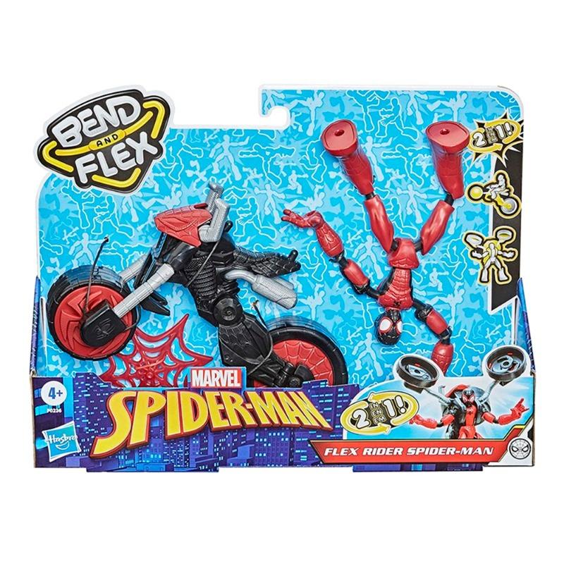Marvel Bend and Flex Spider Man Figure With Motorcycle