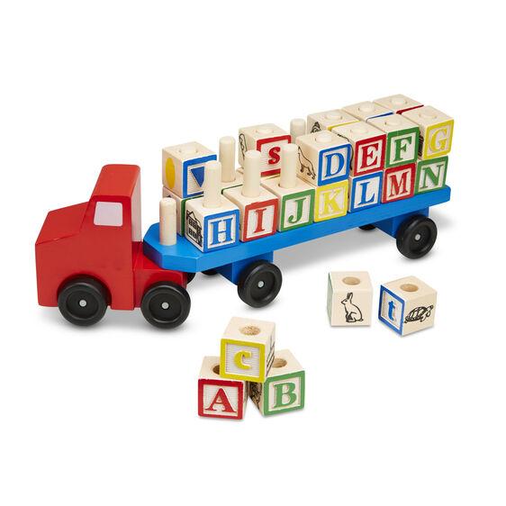 Melissa and Doug Alphabet Blocks Wooden Truck