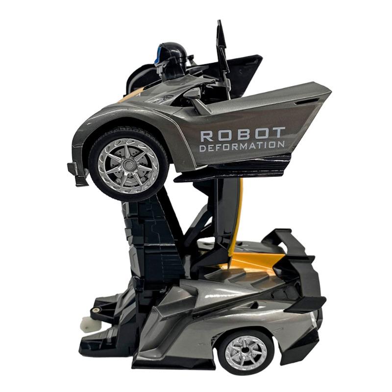 Car Transforming Robot Remote Control Toy - Silver