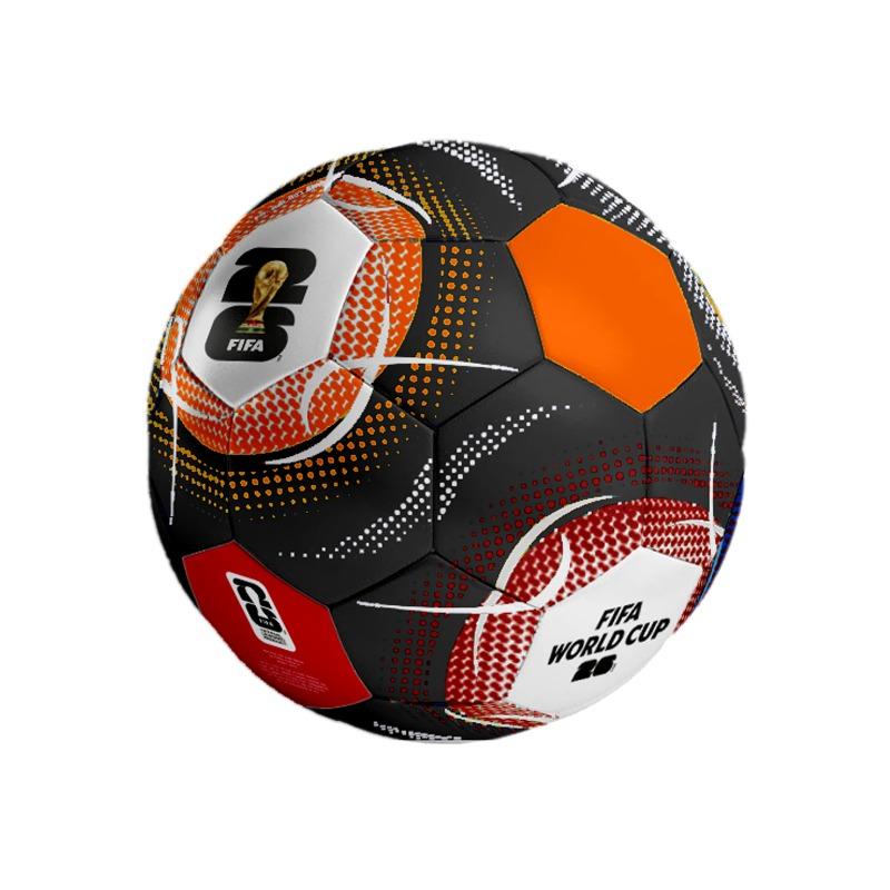 FIFA 2026 Black & Orange Football Size 5 – Premium PVC Sports Ball