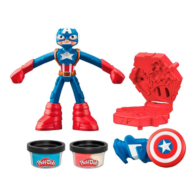 بلاي دو - مجموعة صلصال مارفل كابتن أمريكا مع شخصية بيندي المتحركة