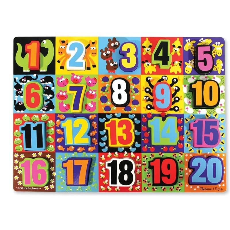 Melissa & Doug Jumbo Numbers Wooden Chunky Puzzle (20 pcs)