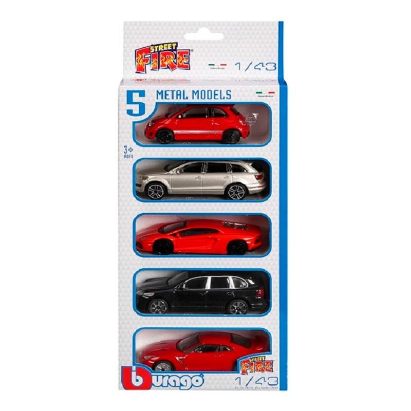 بوراجو - سيارات فاير ستريت 5 قطع - ألوان متنوعة