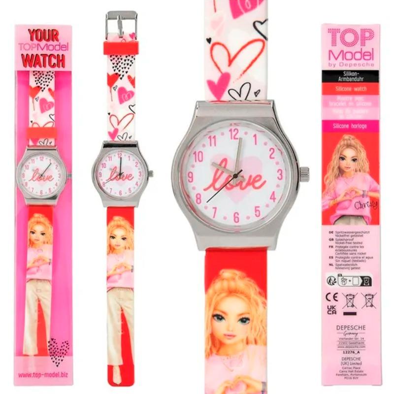 توب موديل - ساعة يد سيليكون مع حافظة معدنية ألوان متعددة