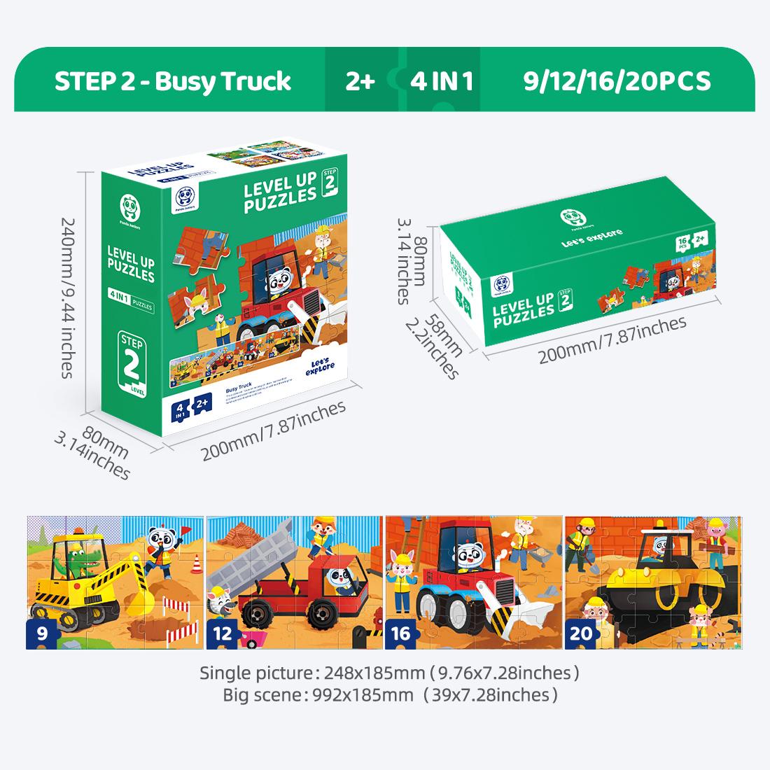 Level Up Puzzles Step 2 - Busy Truck 4 In 1