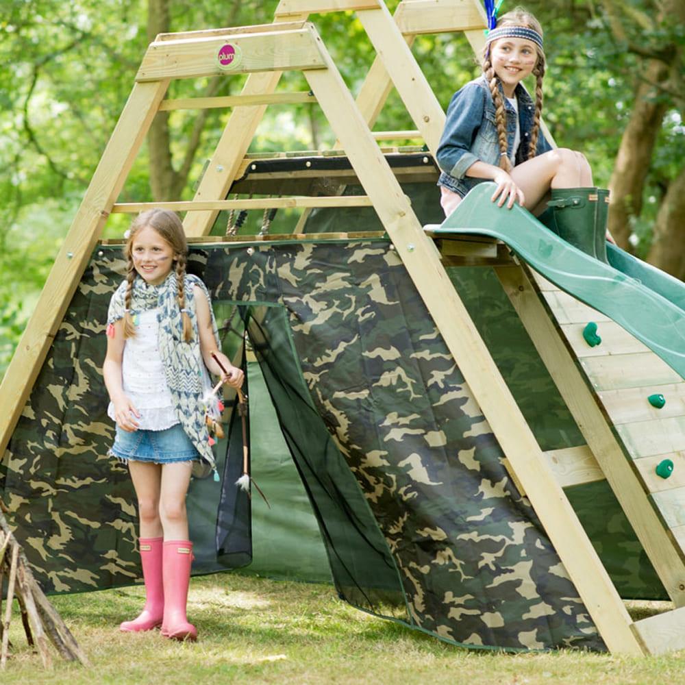 Plum - Climbing Pyramid Wooden Climbing Frame Wth Swings