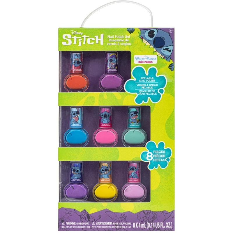 Disney Stitch 8-Pack Bubble Gum Scented Peelable Nail Polish Set for Kids