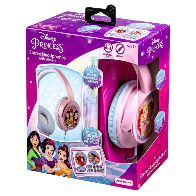 فولكانو - سماعات رأس مبطنة مع ملصقات برسومات ديزني برينسيس