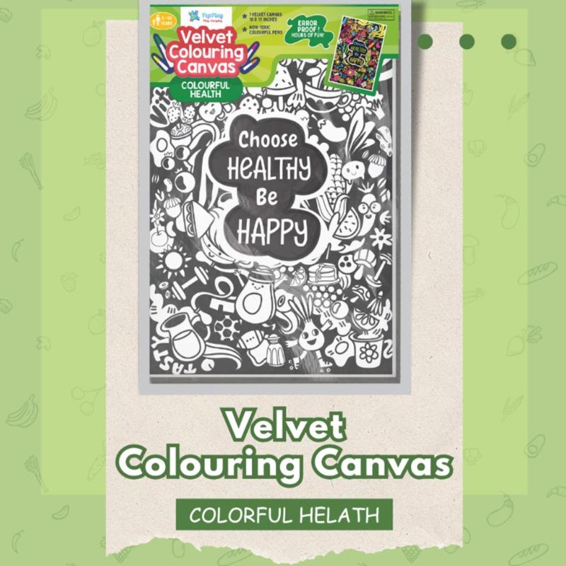 Pep Play Coloring Canvas Fruit and Vegetable Design