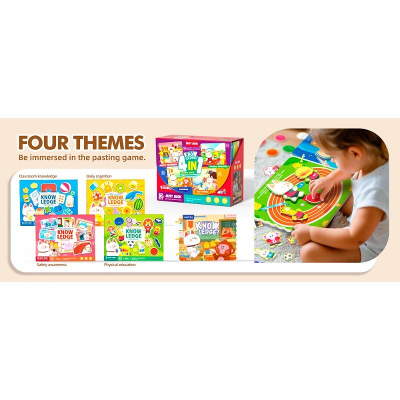 Children Knowledge Everyday Cognition Sticker Book Yellow