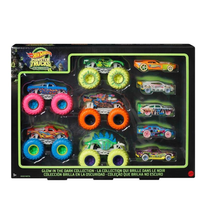 مجموعة هوت ويلز مونستر تراك تتوهج في الظلام متعددة القطع