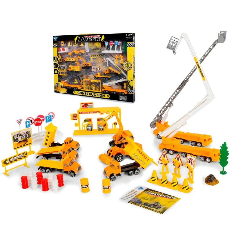 مجموعة مركبات ومعدات البناء الهندسية 40 قطعة