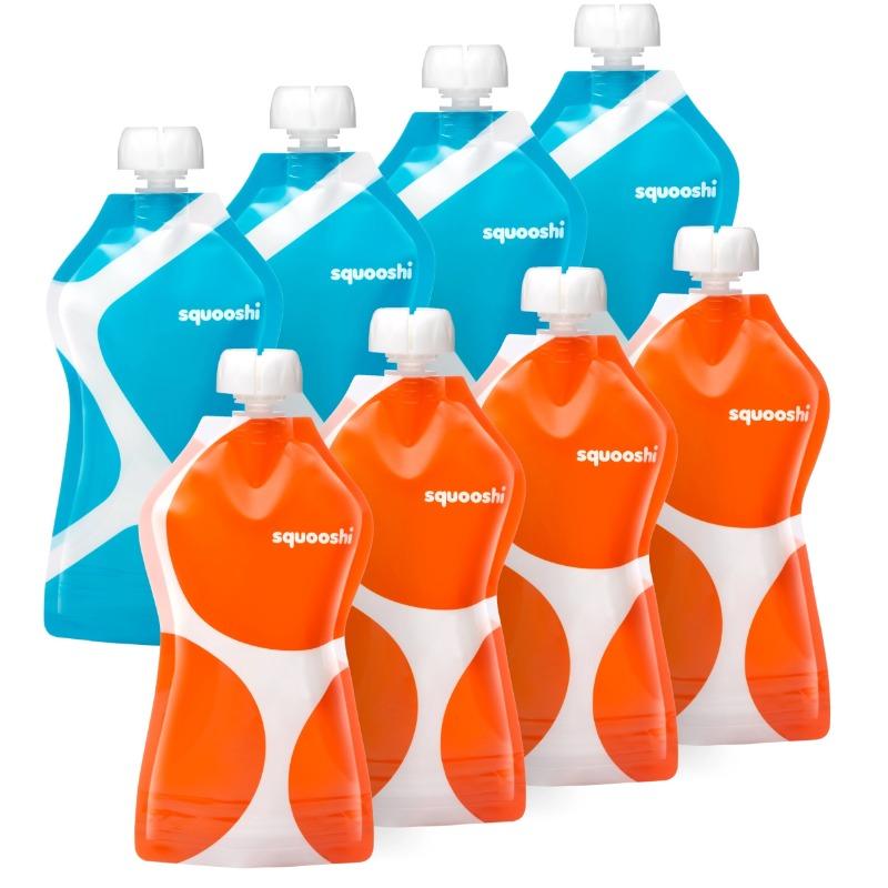 Squooshi Reusable Food Pouches Large G.O. - 8 Pack
