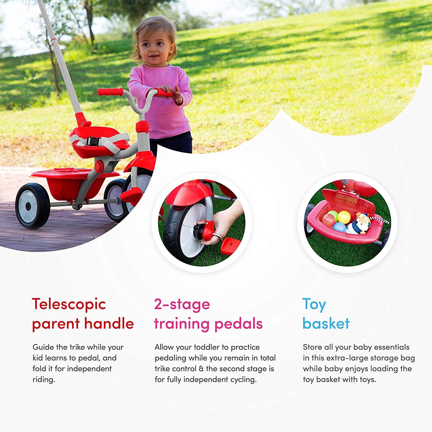 سمارت ترايك - دراجة ثلاثية العجلات القابلة للطي لون أحمر