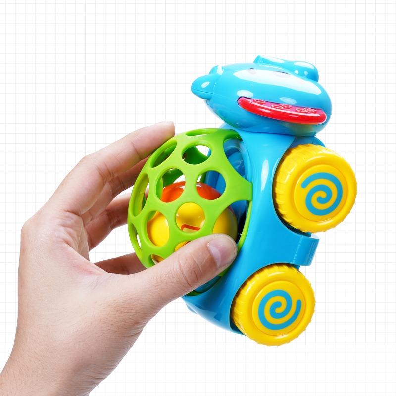 فايف ستار - سيارة خشخيشة للأطفال شكل فيل قابل للسحب للخلف