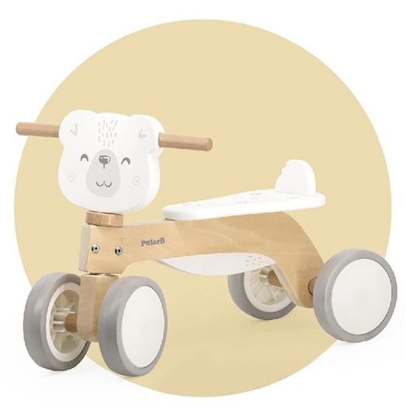 Viga Polar Bee Wooden Polar Bear Learning Walking Bike