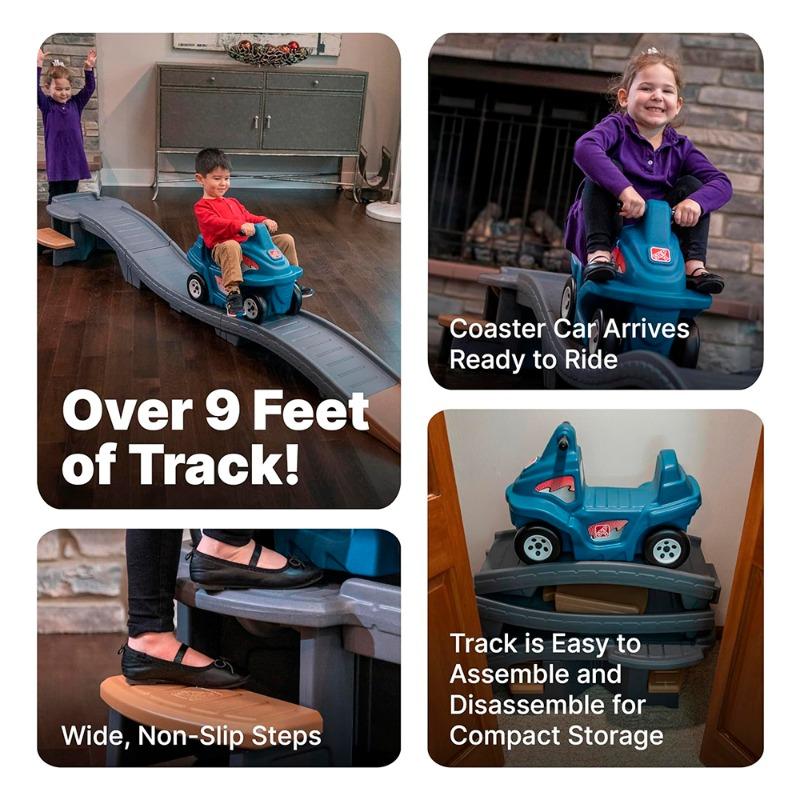 Step2 Ride On Cart with Up Down Slide Track Rapid Ride Hide Roller Coaster