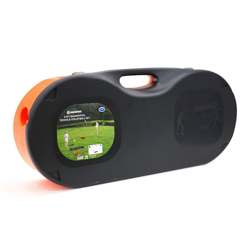 Green Sport 3 In 1 Badminton Tennis And Volleyball Set