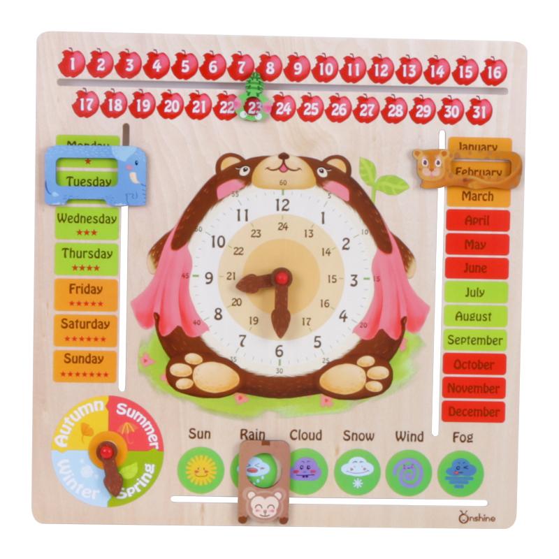 لوحة تعلم الوقت الخشبية للاطفال