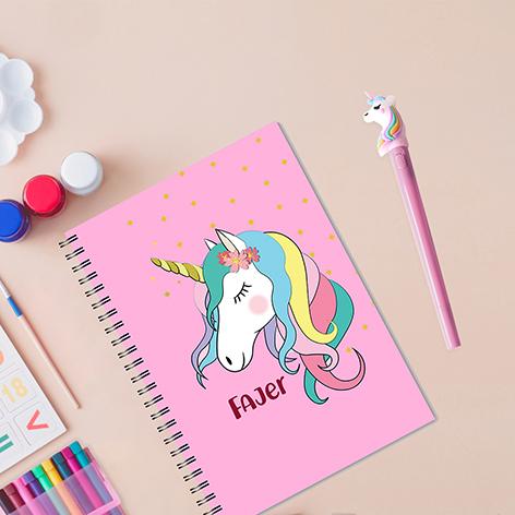 يونيكورن بالألوان - مفكرة وقلم