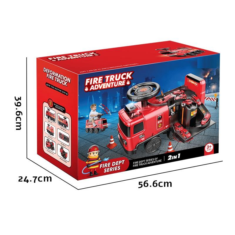 Dearbong 2 In 1 Electric Fire Truck Ride On Car