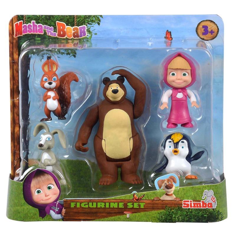 مجموعة مجسمات ماشا والدب - 5 قطع