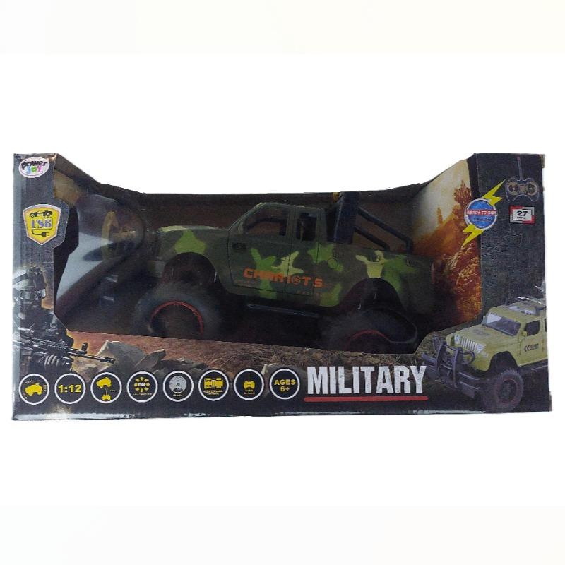 باور جوي - سيارة جيب مع أضواء بجهاز تحكم عن بعد الوان الجيش