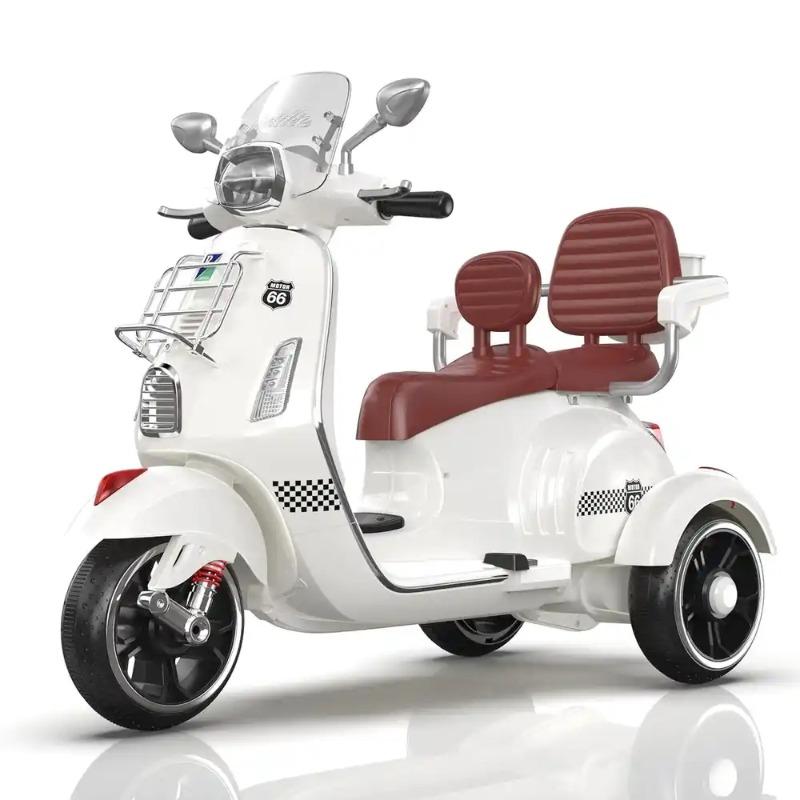 Tobbi Kids Vespa Double Seater Scooter 12v - Beige