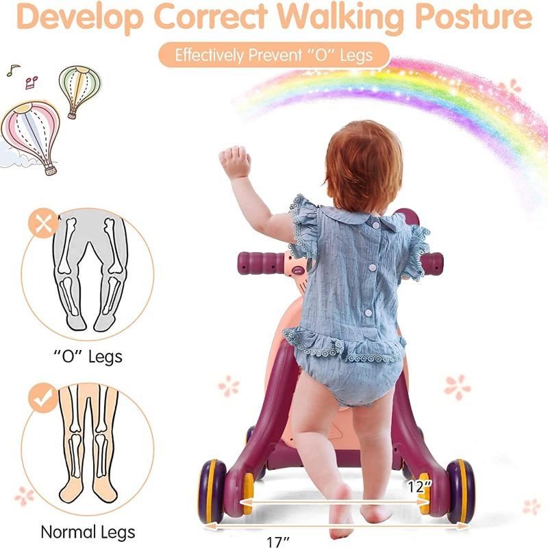 2 In 1 Sit To Stand Learning Walker - Pink