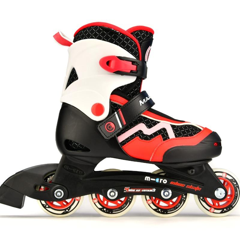 مايكرو ماكسي - حذاء تزلج قابل للتعديل كوزمو بيربل لون أسود و أحمر مقاس 31-34
