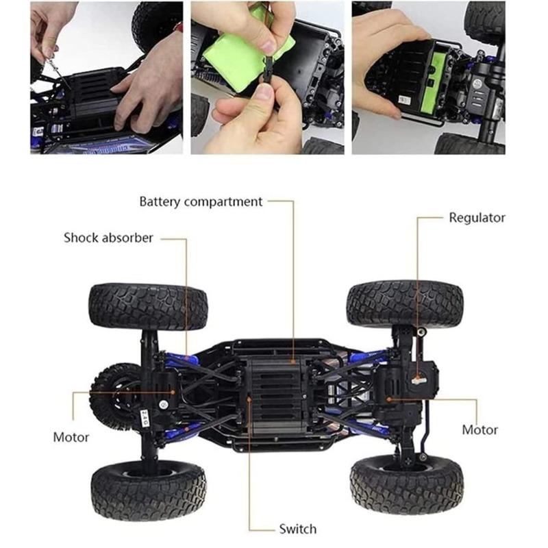 أتش أس تي - شاحنة التسلق مع جهاز تحكم لون أزرق و أسود