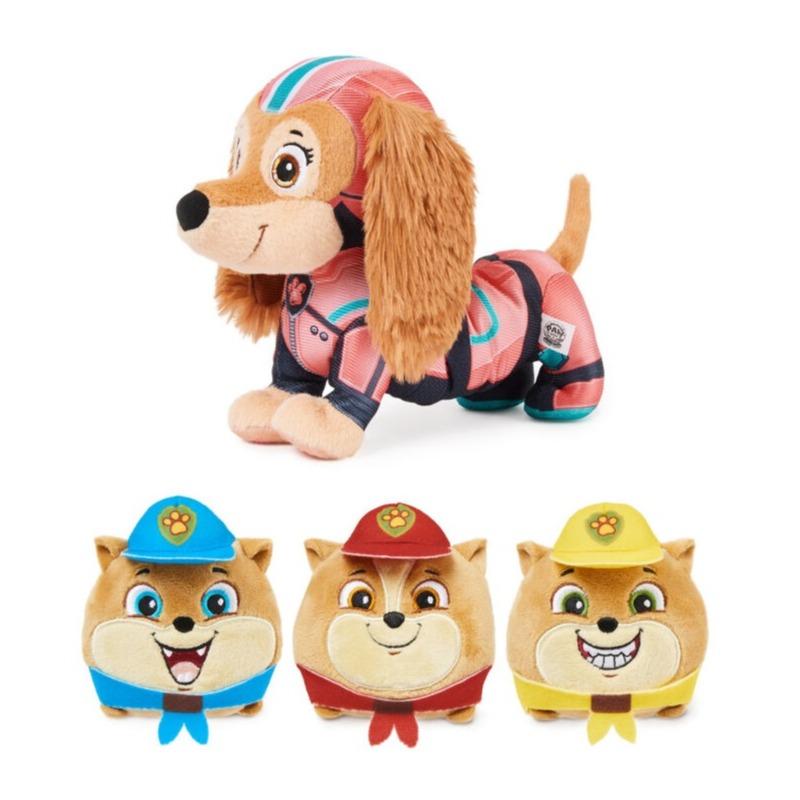 PAW Patrol Mighty Pups Liberty Plush Toy with Three Junior Mini Stuffed Animals
