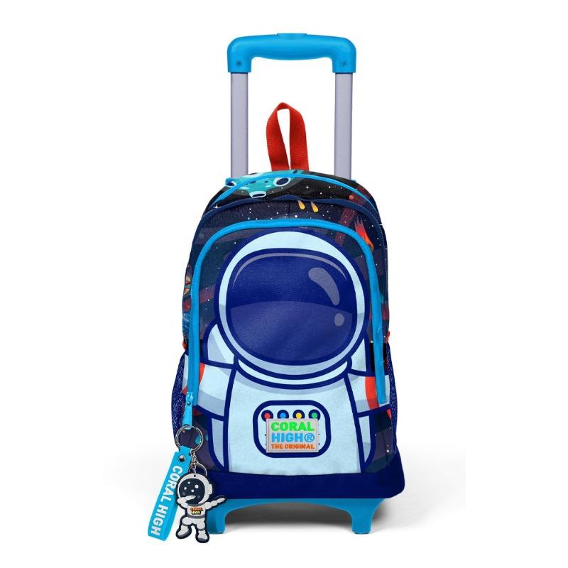 Coral High Kids Trolley School Backpack Astronaut Patterned Blue