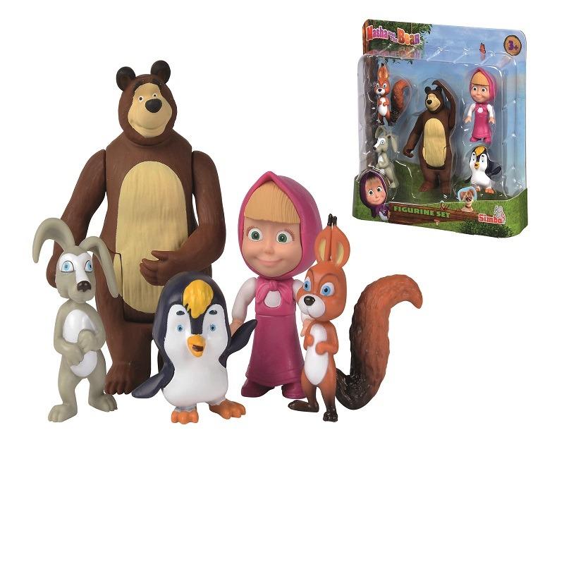 مجموعة مجسمات ماشا والدب - 5 قطع