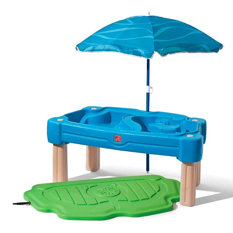 ستب2 - طاولة الأنشطة والألعاب المائية مع مظلة