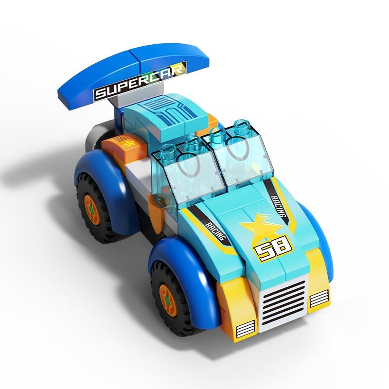 Feelo Urban Racing Supercar Building Blocks Set for Kids | 64-Piece
