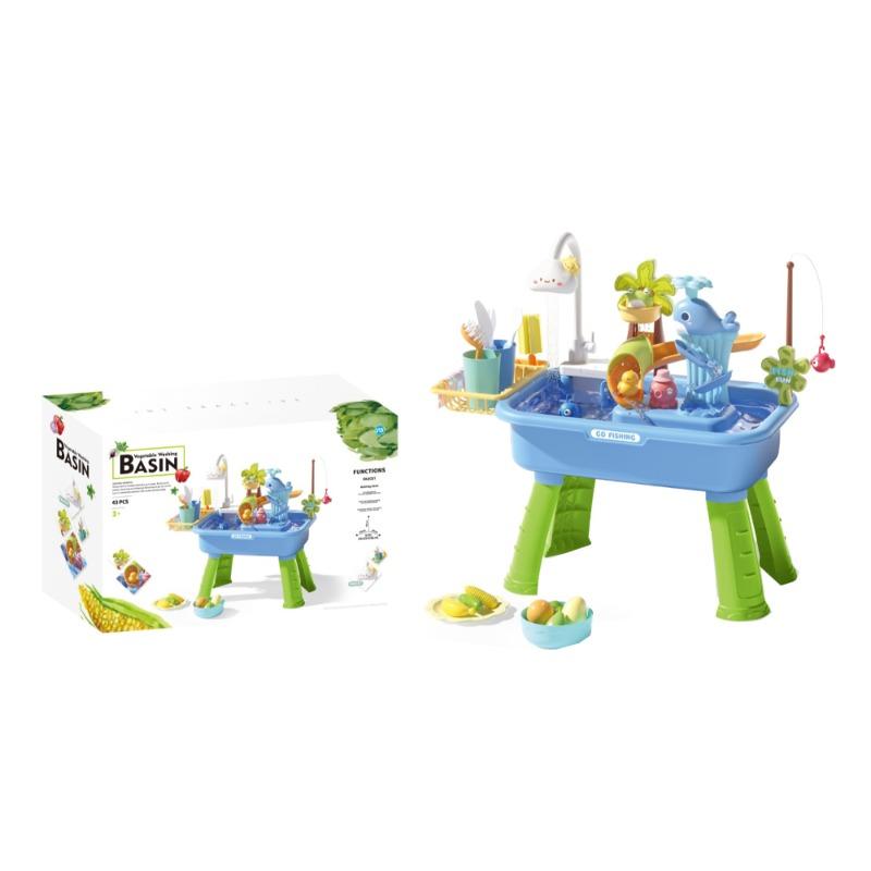 Battery Operated Vegetable Washing Playset with Washbasin
